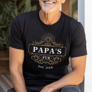 Benutzerdefiniertes Papa's Pub Zuhause Bar Year et T-Shirt