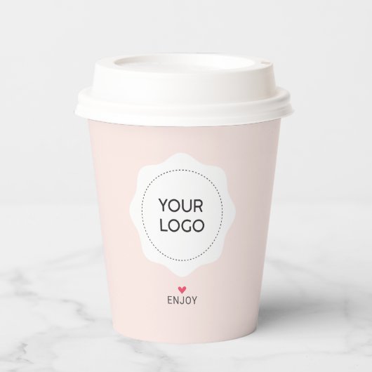 Benutzerdefiniertes Papier mit dem Logo "Pink & He Pappbecher (Vorderseite)