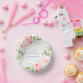Benutzerdefiniertes Papier mit rosa Pfingstrosen-B Pappteller (Party)