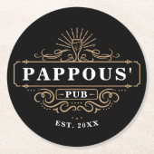 Benutzerdefiniertes Pappous Pub Zuhause Bar Year e Runder Pappuntersetzer (Vorderseite)