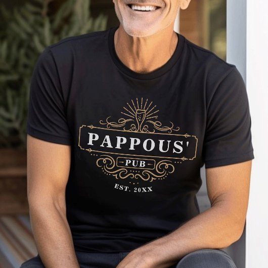 Benutzerdefiniertes Pappous Pub Zuhause Bar Year e T-Shirt