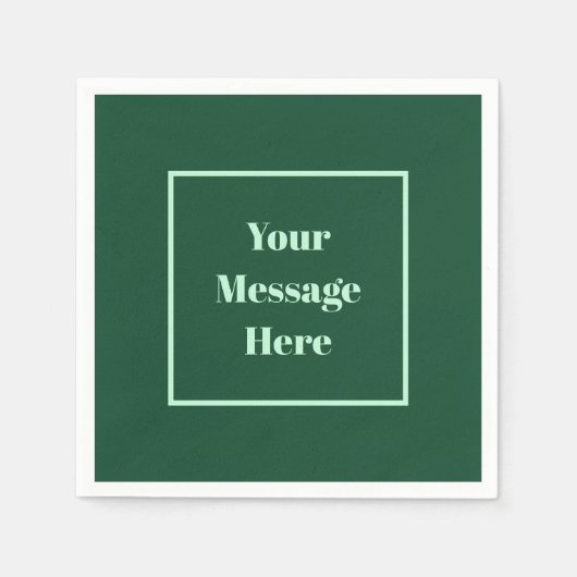 Benutzerdefiniertes Party dunkelgrün und Minze grü Serviette (Vorderseite)
