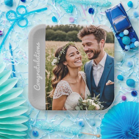 "Benutzerdefiniertes Party - Foto & Text Minimalis Pappteller (Party)