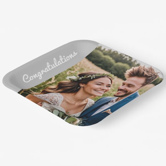 "Benutzerdefiniertes Party - Foto & Text Minimalis Pappteller (Gewinkelt)