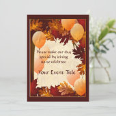 Benutzerdefiniertes Party für Blätter im Herbstfar Einladung (Stehend Vorderseite)