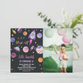 Benutzerdefiniertes Party für den Weltraum Einladung (Stehend Vorderseite)