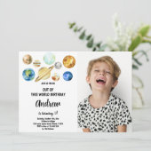 Benutzerdefiniertes Party für den Weltraum Einladung (Stehend Vorderseite)