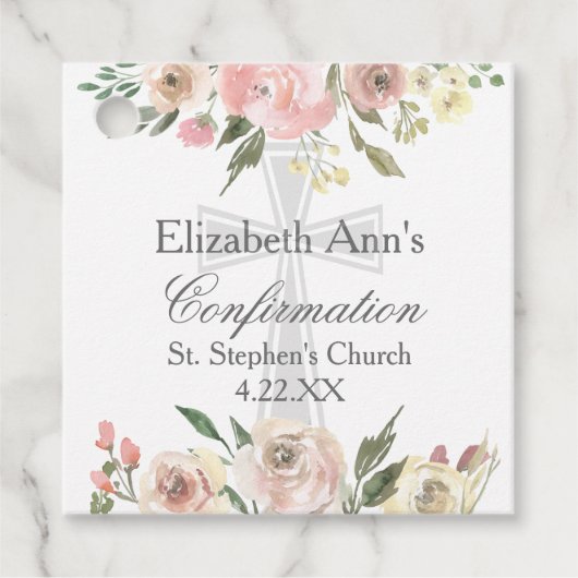 Benutzerdefiniertes Party für die rosa Blumenbestä Geschenkanhänger (Vorderseite)