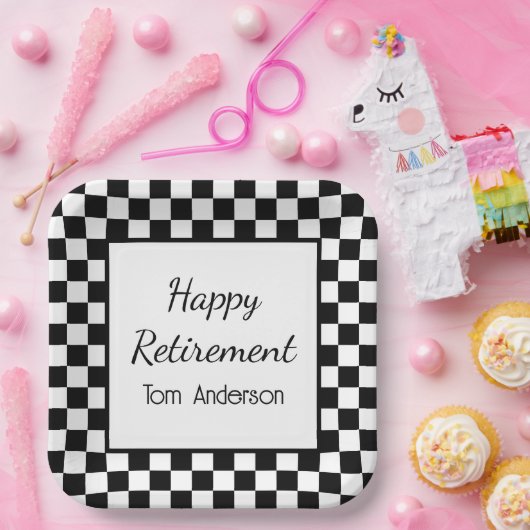 Benutzerdefiniertes Party für die schwarz karierte Pappteller (Party)