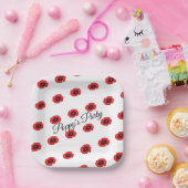 Benutzerdefiniertes Party für Red Poppy-Blume Pappteller (Party)