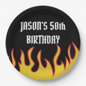 Benutzerdefiniertes Party für Rock- und Roll-Flamm Pappteller (Vorderseite)