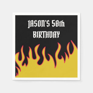 Benutzerdefiniertes Party für Rock- und Roll-Flamm Serviette