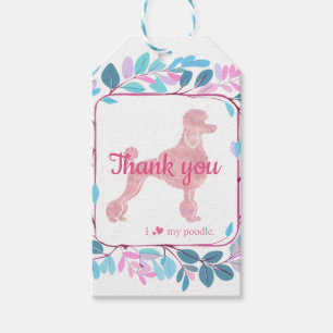 Benutzerdefiniertes Pastell Rosa Pudel-Silhouette- Geschenkanhänger