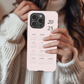 Benutzerdefiniertes Pastellrosa 2025 Kalender Case-Mate iPhone Hülle