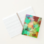 Benutzerdefiniertes Patchwork-Aspekt Boho Retro Gr Notizblock (Innenseite)