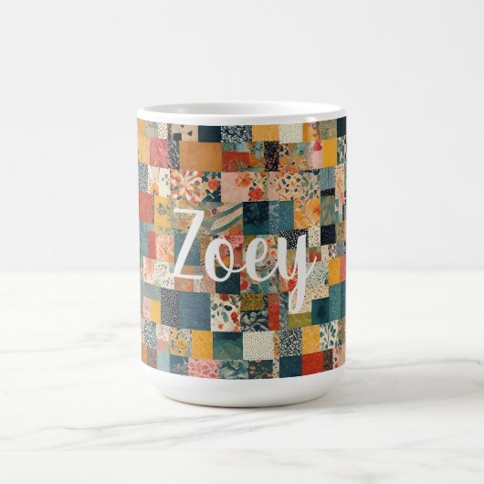 Benutzerdefiniertes Patchwork-Muster Kaffeetasse (Mittel)