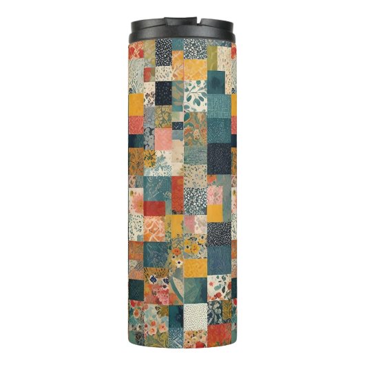 Benutzerdefiniertes Patchwork-Muster Thermosbecher (Rückseite)