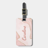 Benutzerdefiniertes Peach Blush Pink Rose Gold Mar Gepäckanhänger (Vorderseite vertikal)