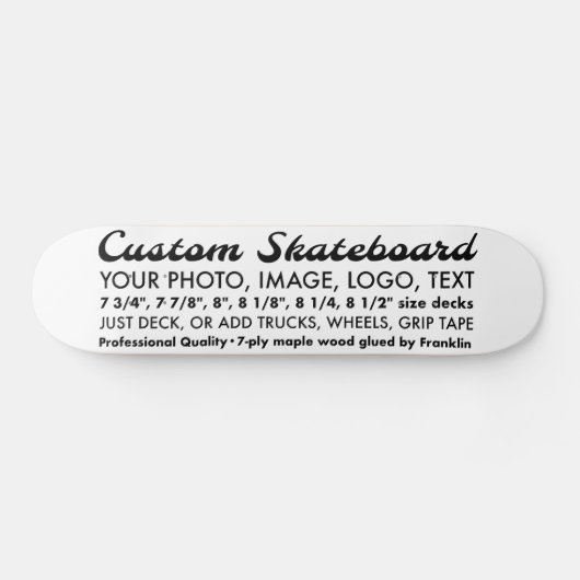 Benutzerdefiniertes Personalisiert 7,875" Skateboa Skateboard (Horizontal)