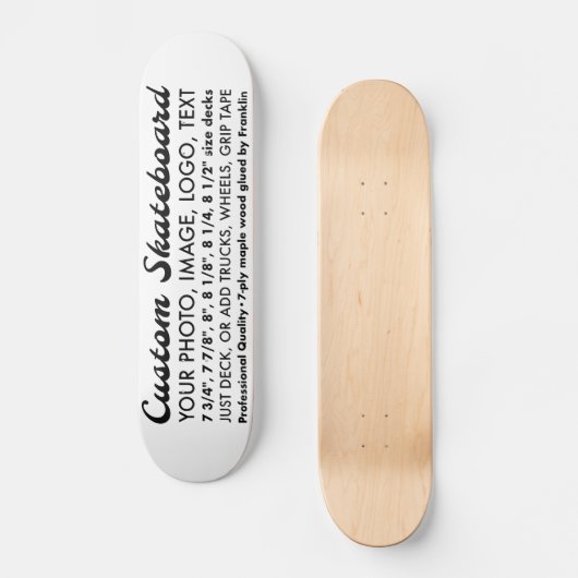 Benutzerdefiniertes Personalisiert 7,875" Skateboa Skateboard (Vorderseite)