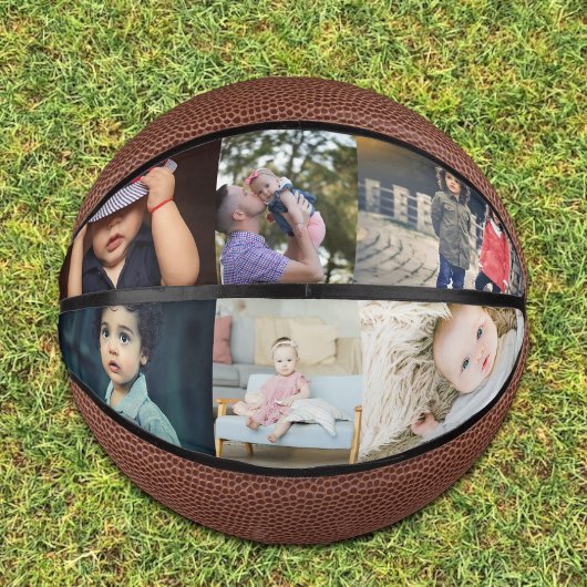 Benutzerdefiniertes Personalisiertes 6 Foto Mini Basketball