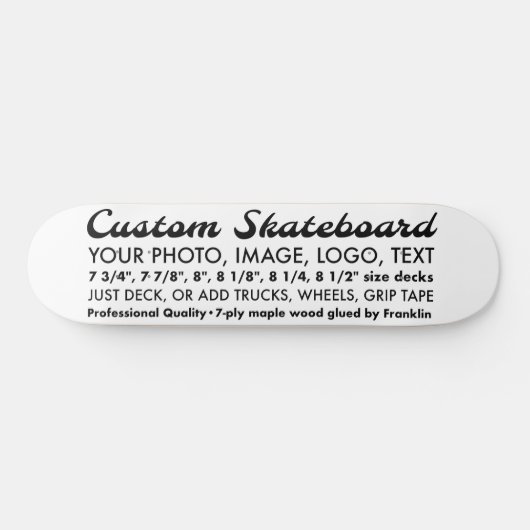 Benutzerdefiniertes Personalisiertes 8.125" Skateb Skateboard (Horizontal)
