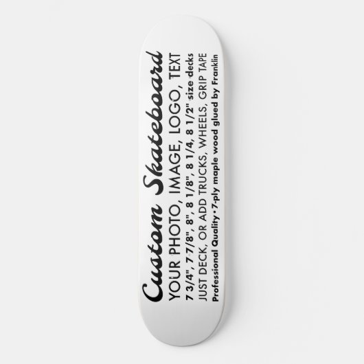 Benutzerdefiniertes Personalisiertes 8,5"-Skateboa Skateboard (Vorderseite)