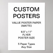 Benutzerdefiniertes Personalisiertes 8.5"x11"-Matt Poster (Vorne)