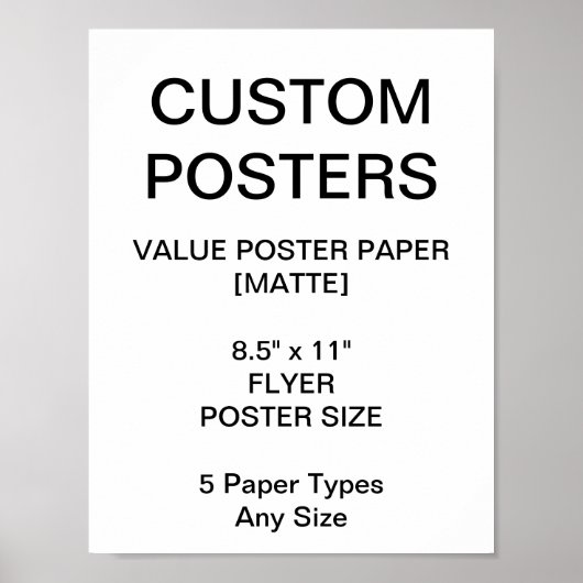 Benutzerdefiniertes Personalisiertes 8.5"x11"-Matt Poster (Vorne)