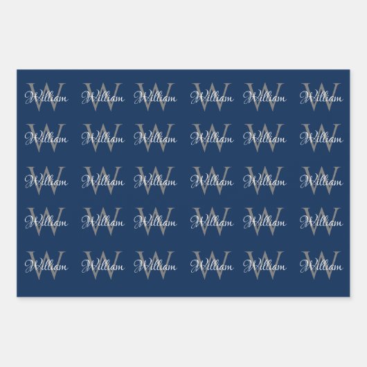 Benutzerdefiniertes Personalisiertes Anfangsskript Geschenkpapier Set (Vorderseite 3)