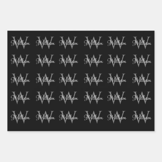 Benutzerdefiniertes Personalisiertes Anfangsskript Geschenkpapier Set (Vorderseite 3)