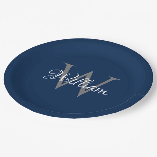 Benutzerdefiniertes Personalisiertes Anfangsskript Pappteller (Schrägansicht)