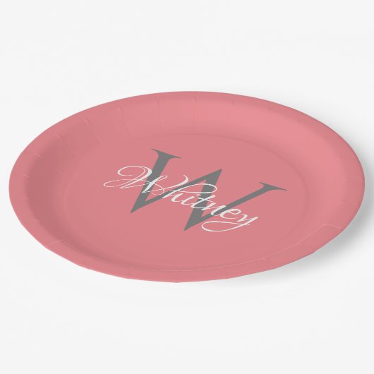 Benutzerdefiniertes Personalisiertes Anfangsskript Pappteller (Schrägansicht)