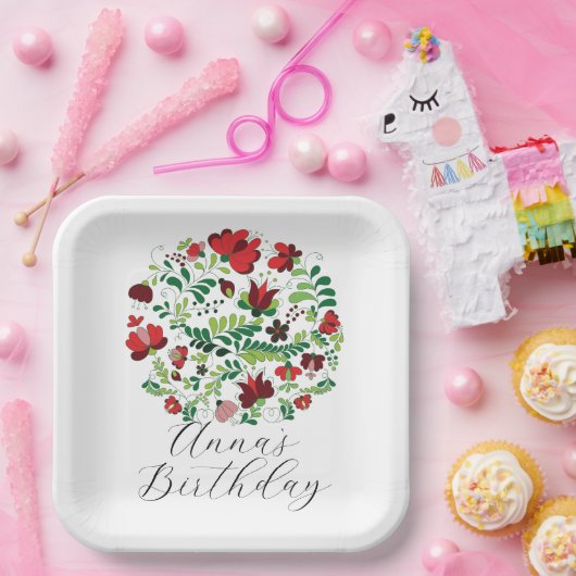 Benutzerdefiniertes Personalisiertes Baby-Name-Blu Pappteller (Party)