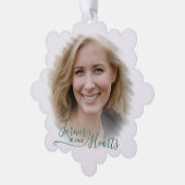 Benutzerdefiniertes Personalisiertes Classic-Foto- Ornament Karte (Linke Ecke)