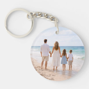 Benutzerdefiniertes personalisiertes Familienfoto Schlüsselanhänger