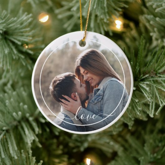 Benutzerdefiniertes Personalisiertes Foto Einfache Keramik Ornament (Baum)