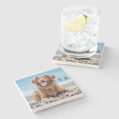 Benutzerdefiniertes personalisiertes Foto Erstelle Steinuntersetzer (Seitenansicht)