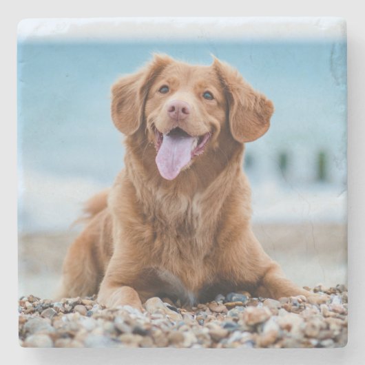 Benutzerdefiniertes personalisiertes Foto Erstelle Steinuntersetzer (Vorderseite)