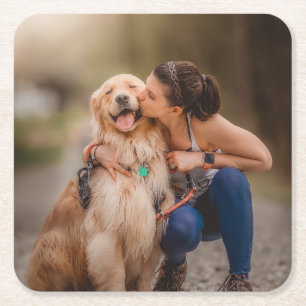 Benutzerdefiniertes Personalisiertes Foto Rechteckiger Pappuntersetzer