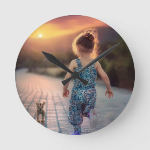 Benutzerdefiniertes Personalisiertes Foto  Runde Wanduhr