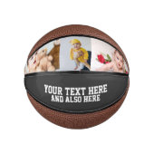 Benutzerdefiniertes Personalisiertes Foto und Text Mini Basketball (Vorderseite)