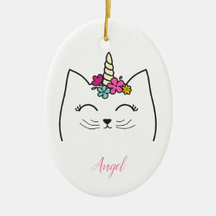 Benutzerdefiniertes Personalisiertes Kinderkatzen- Keramik Ornament