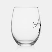 Benutzerdefiniertes personalisiertes Monogramm Weinglas Ohne Stiel (Rechts)