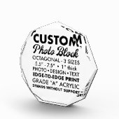 Benutzerdefiniertes Personalisiertes Oktagon-Foto  Fotoblock (Rechts)