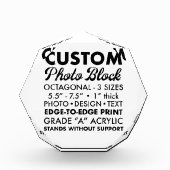 Benutzerdefiniertes Personalisiertes Oktagon-Foto  Fotoblock (Vorderseite)