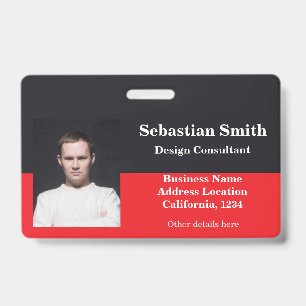 Benutzerdefiniertes Personalisiertes Red Black Abz Ausweis