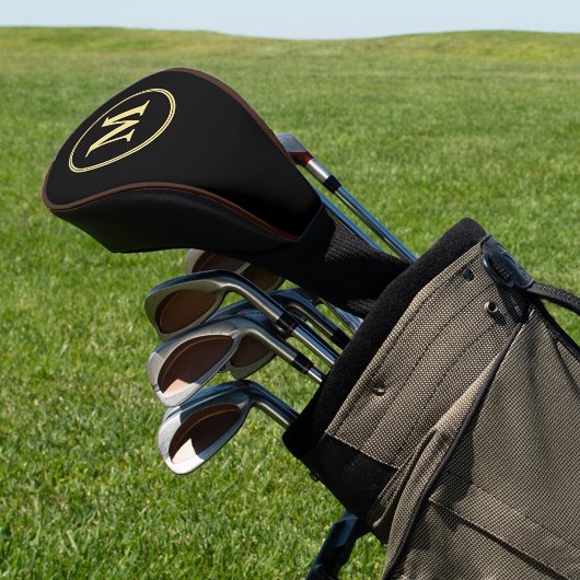 Benutzerdefiniertes Personalisiertes Schwarz-Gold  Golf Headcover