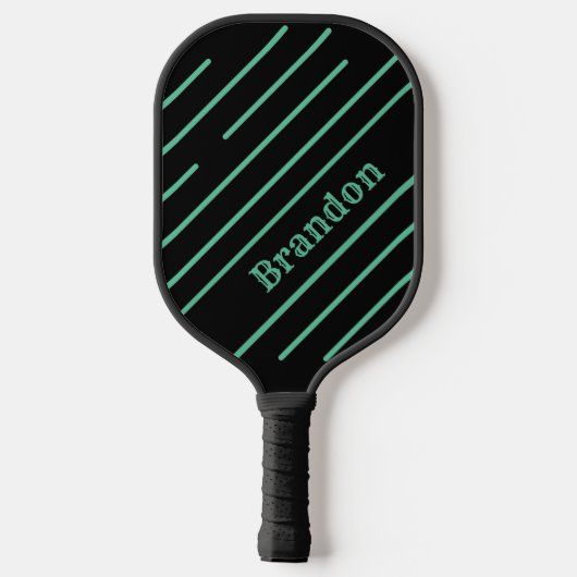 Benutzerdefiniertes Personalisiertes Schwarz mit A Pickleball Schläger (Rückseite)
