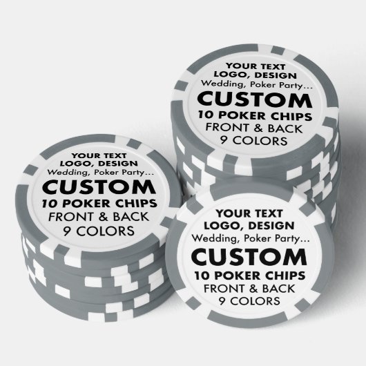Benutzerdefiniertes personalisiertes Set von 10 GR Pokerchips (Stapel)